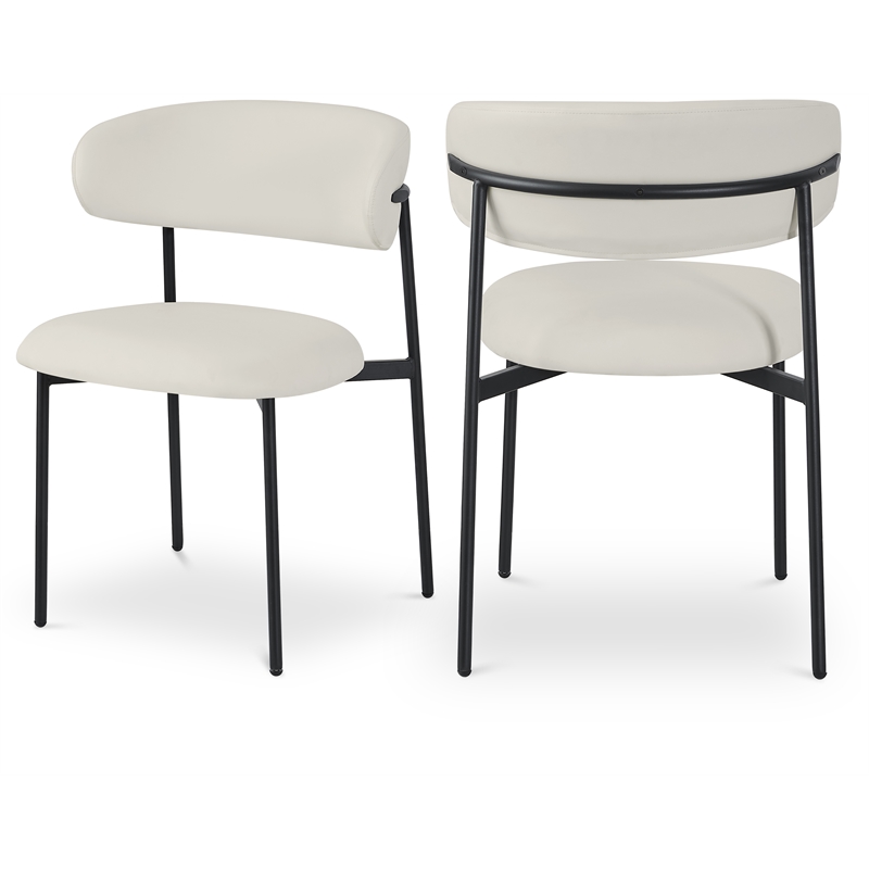 Meridian Furniture Lupita Off White Vegan Leather Dining Chair (Set of 2)