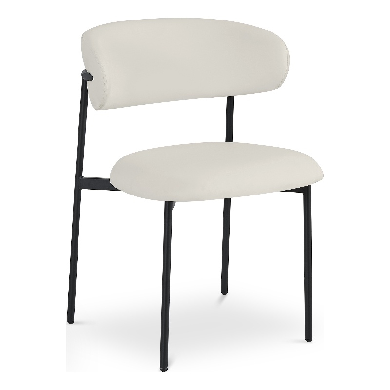Meridian Furniture Lupita Off White Vegan Leather Dining Chair (Set of 2)