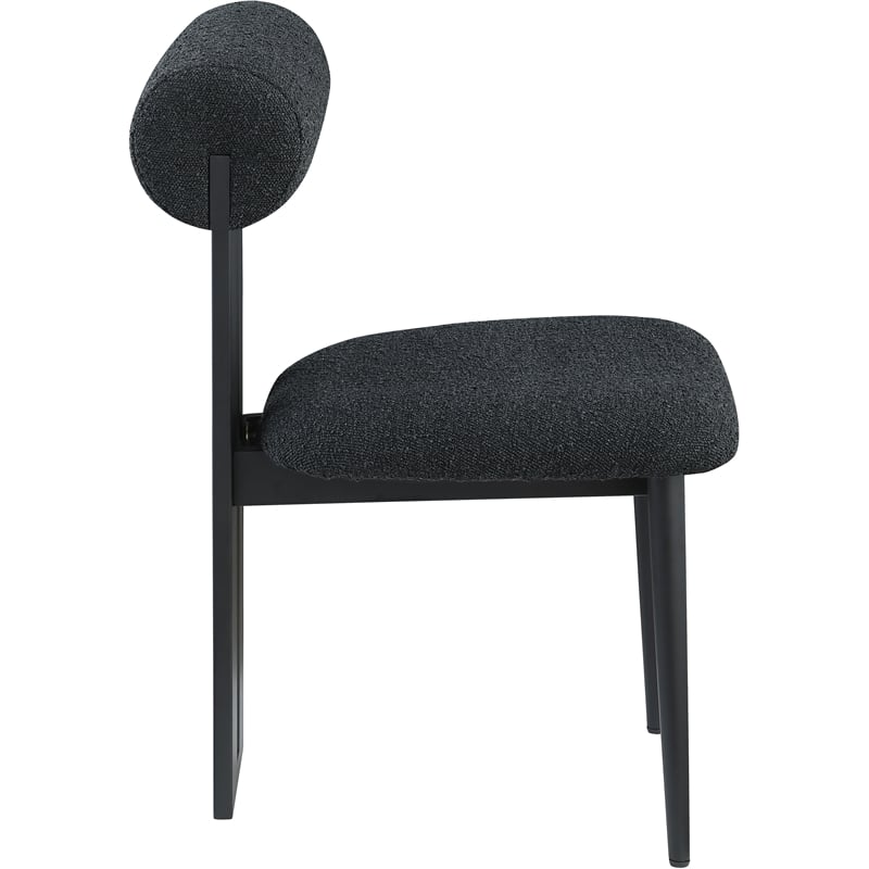 Meridian Furniture Dario Black Boucle Fabric Dining Chair (Set of 2)
