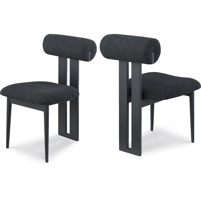 Meridian Furniture Dario Black Boucle Fabric Dining Chair (Set of 2)