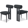 Meridian Furniture Dario Black Boucle Fabric Dining Chair (Set of 2)