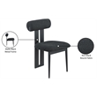 Meridian Furniture Dario Black Boucle Fabric Dining Chair (Set of 2)