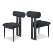 Meridian Furniture Dario Black Boucle Fabric Dining Chair (Set of 2)