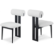 Meridian Furniture Dario Cream Boucle Fabric Dining Chair (Set of 2)