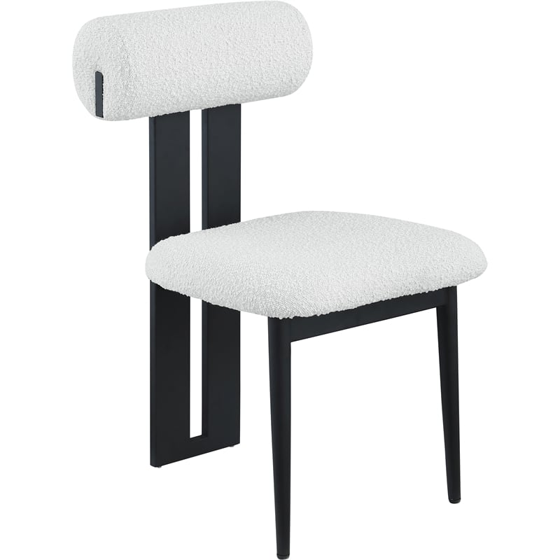 Meridian Furniture Dario Cream Boucle Fabric Dining Chair (Set of 2)