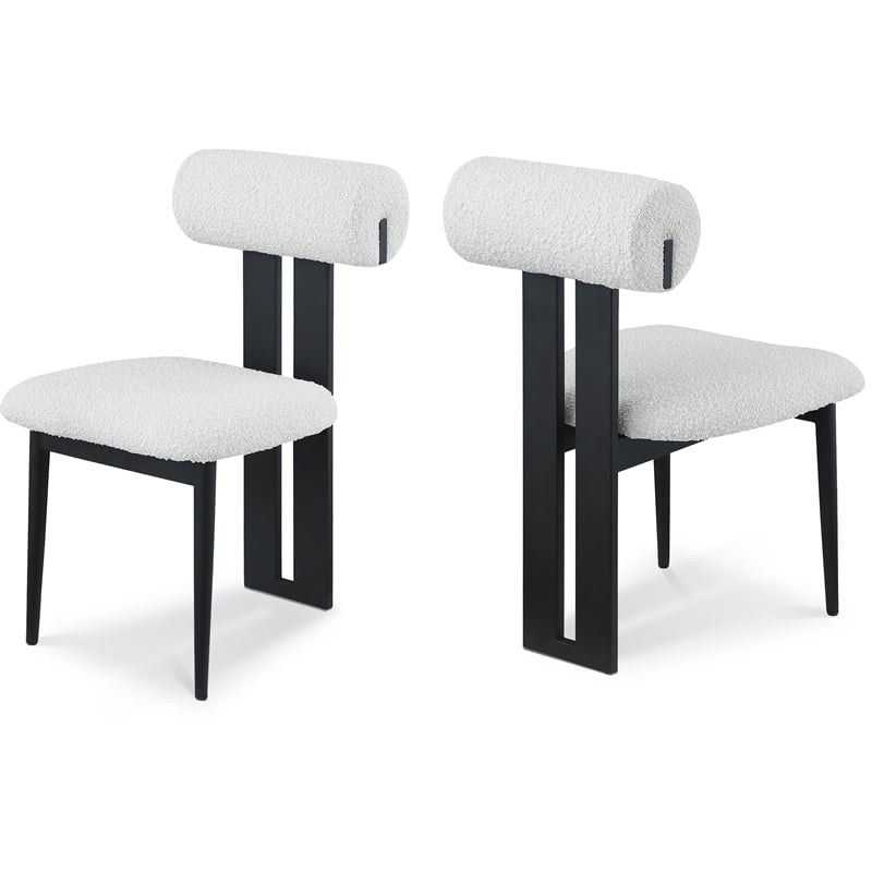 Meridian Furniture Dario Cream Boucle Fabric Dining Chair (Set of 2)