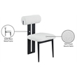 Meridian Furniture Dario Cream Boucle Fabric Dining Chair (Set of 2)
