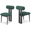 Meridian Furniture Dario Green Boucle Fabric Dining Chair (Set of 2)