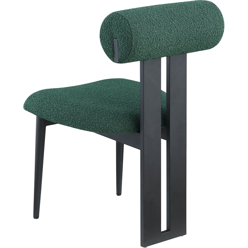 Meridian Furniture Dario Green Boucle Fabric Dining Chair (Set of 2)