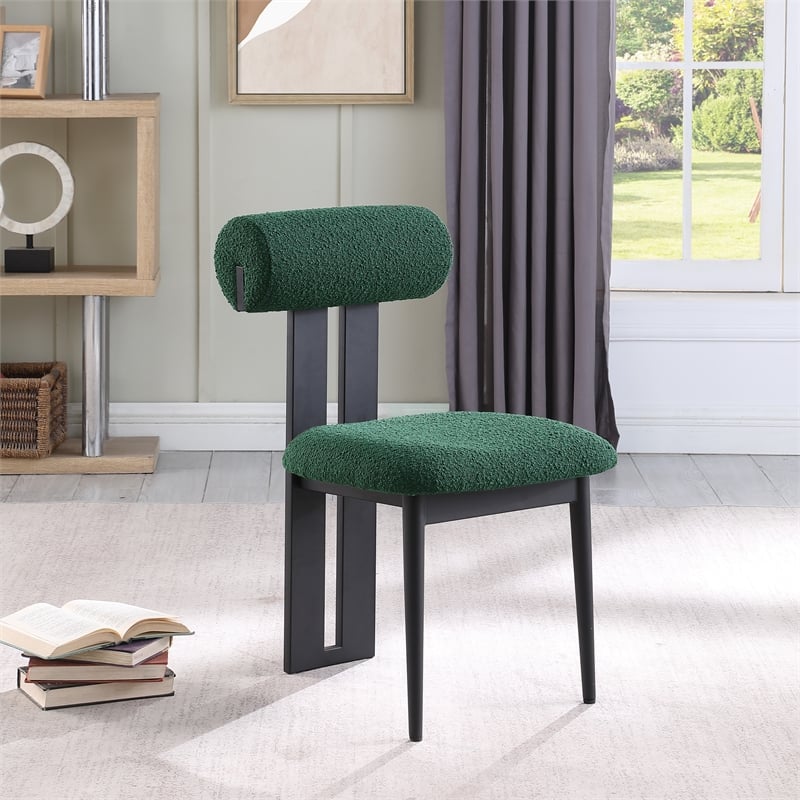 Meridian Furniture Dario Green Boucle Fabric Dining Chair (Set of 2)
