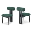 Meridian Furniture Dario Green Boucle Fabric Dining Chair (Set of 2)