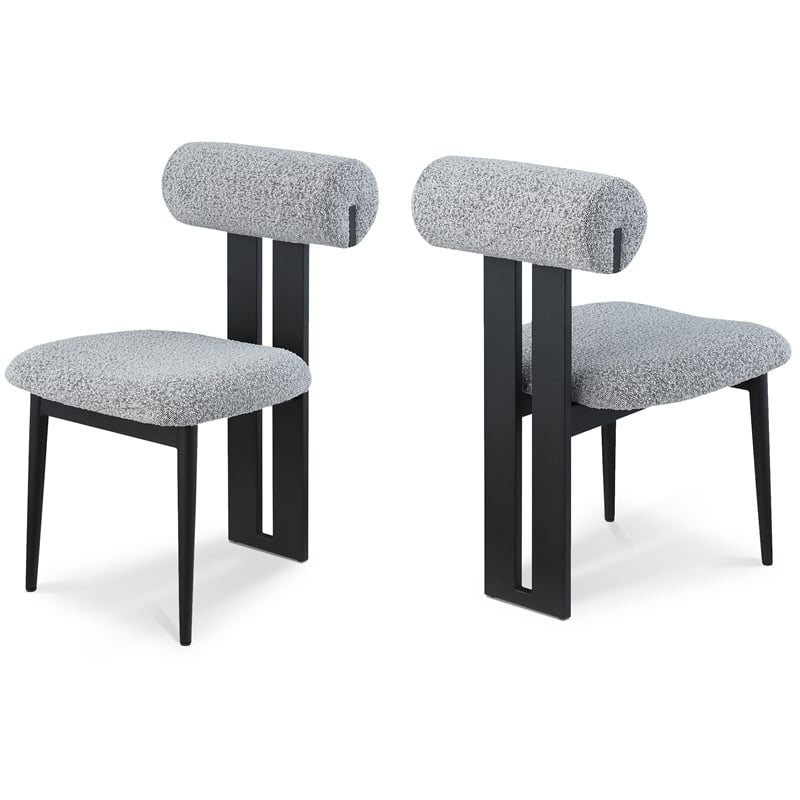 Meridian Furniture Dario Grey Boucle Fabric Dining Chair (Set of 2)