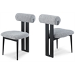 Meridian Furniture Dario Grey Boucle Fabric Dining Chair (Set of 2)