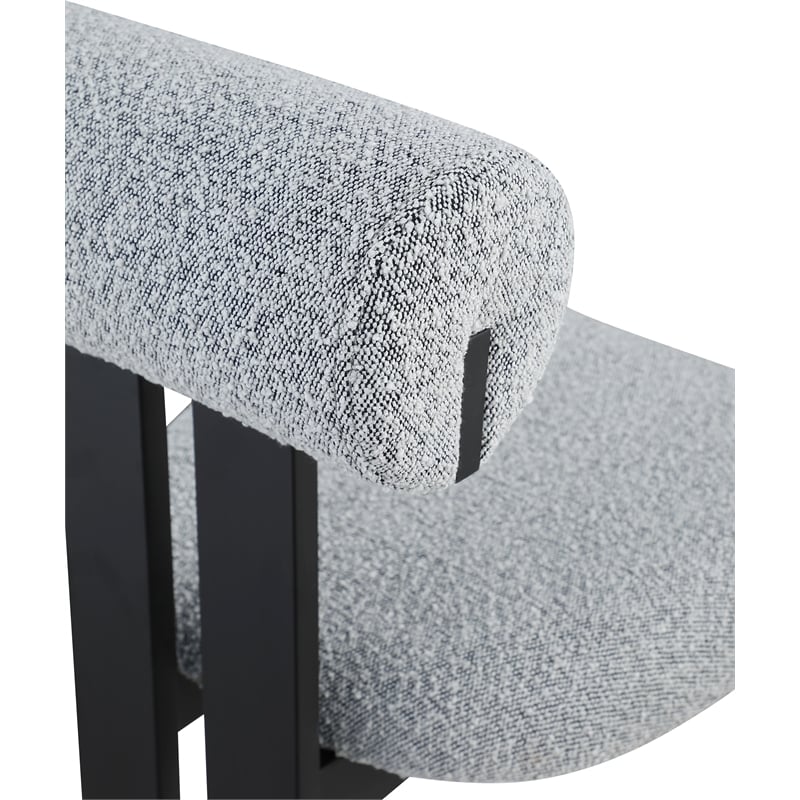 Meridian Furniture Dario Grey Boucle Fabric Dining Chair (Set of 2)