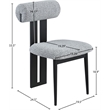 Meridian Furniture Dario Grey Boucle Fabric Dining Chair (Set of 2)