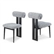 Meridian Furniture Dario Grey Boucle Fabric Dining Chair (Set of 2)