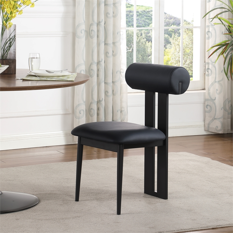 Meridian Furniture Dario Black Vegan Leather Dining Chair (Set of 2)