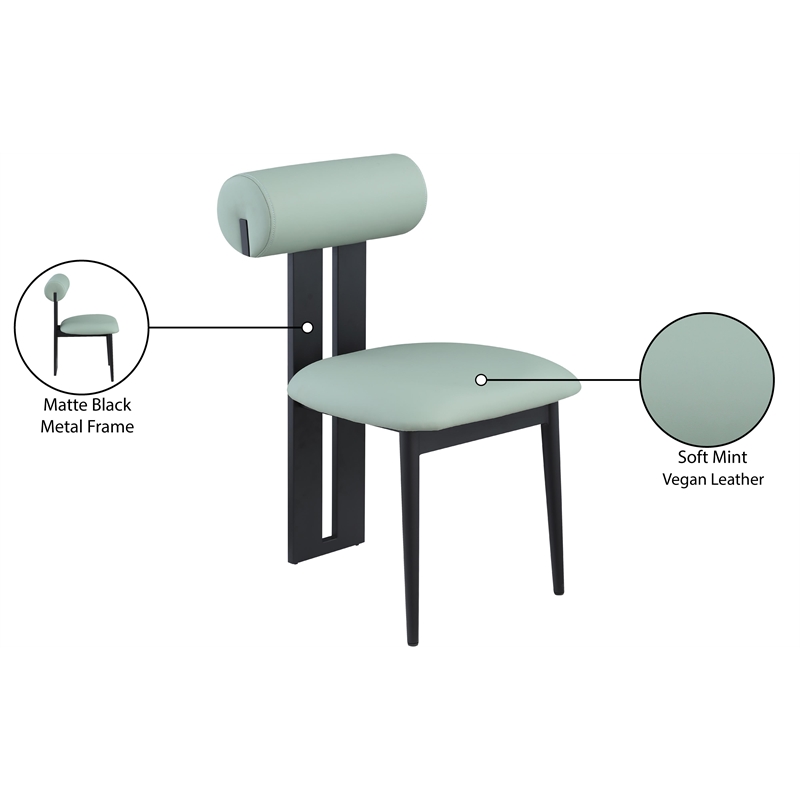 Meridian Furniture Dario Mint Vegan Leather Dining Chair (Set of 2)