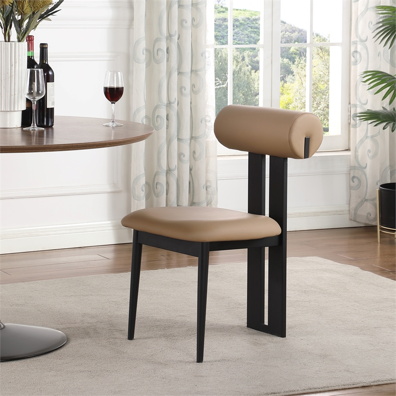 Meridian Furniture Dario Tan Vegan Leather Dining Chair (Set of 2)