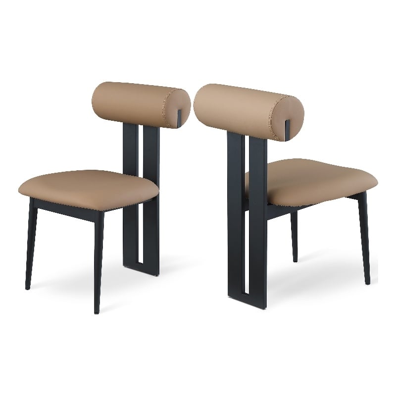Meridian Furniture Dario Tan Vegan Leather Dining Chair (Set of 2)