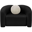 Meridian Furniture Kali Black Faux Shearling Teddy Fabric Chair