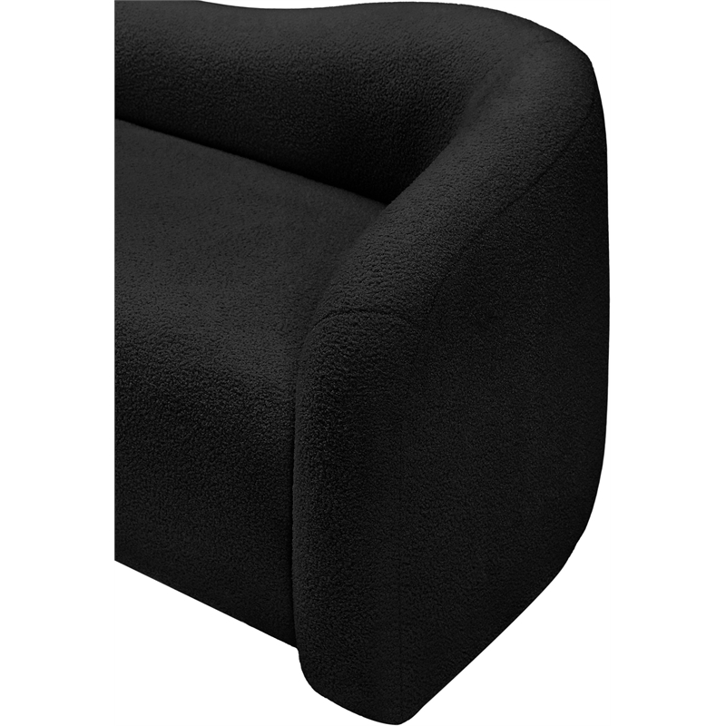 Meridian Furniture Kali Black Faux Shearling Teddy Fabric Chair