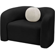Meridian Furniture Kali Black Faux Shearling Teddy Fabric Chair