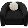 Meridian Furniture Kali Black Faux Shearling Teddy Fabric Chair