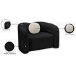 Meridian Furniture Kali Black Faux Shearling Teddy Fabric Chair