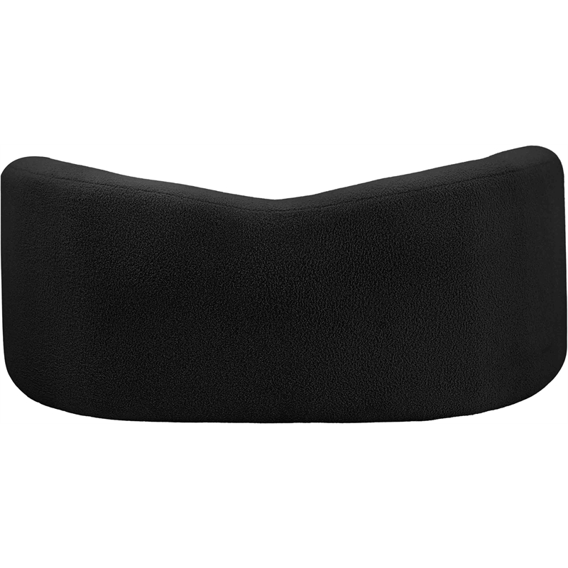 Meridian Furniture Kali Black Faux Shearling Teddy Fabric Loveseat