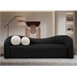 Meridian Furniture Kali Black Faux Shearling Teddy Fabric Sofa