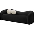 Meridian Furniture Kali Black Faux Shearling Teddy Fabric Sofa