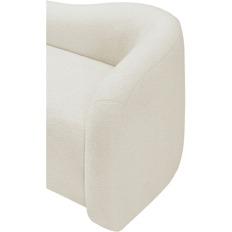 Meridian Furniture Kali Cream Faux Shearling Teddy Fabric Chair