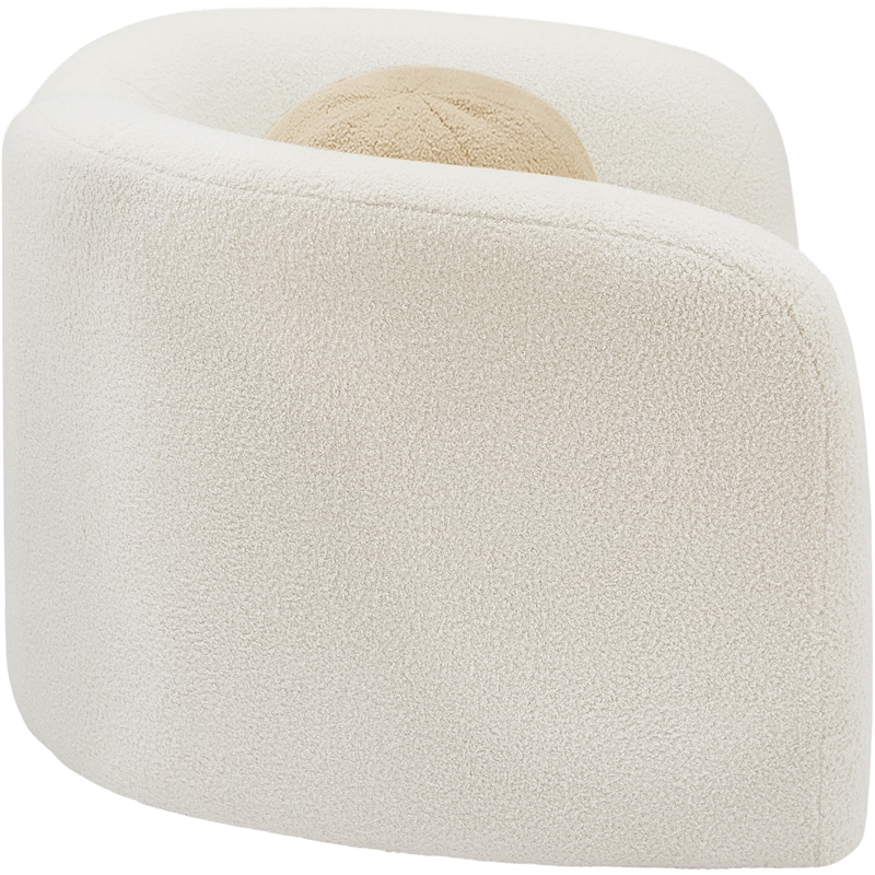 Meridian Furniture Kali Cream Faux Shearling Teddy Fabric Chair