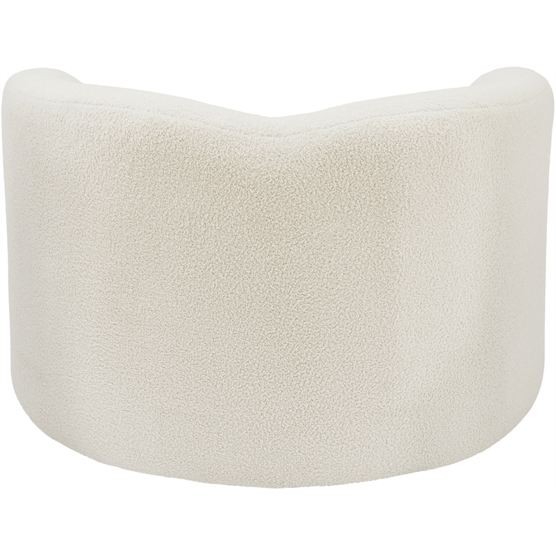 Meridian Furniture Kali Cream Faux Shearling Teddy Fabric Chair