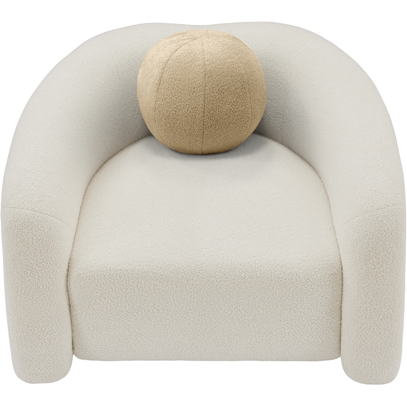 Meridian Furniture Kali Cream Faux Shearling Teddy Fabric Chair