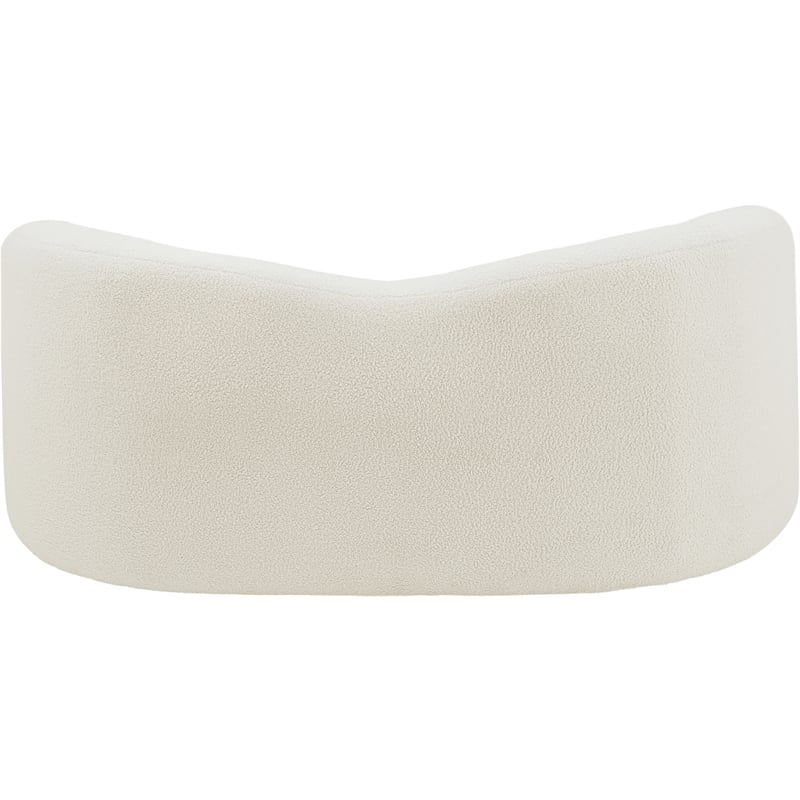 Meridian Furniture Kali Cream Faux Shearling Teddy Fabric Loveseat