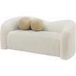 Meridian Furniture Kali Cream Faux Shearling Teddy Fabric Loveseat
