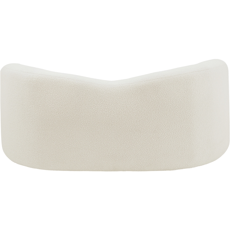 Meridian Furniture Kali Cream Faux Shearling Teddy Fabric Loveseat