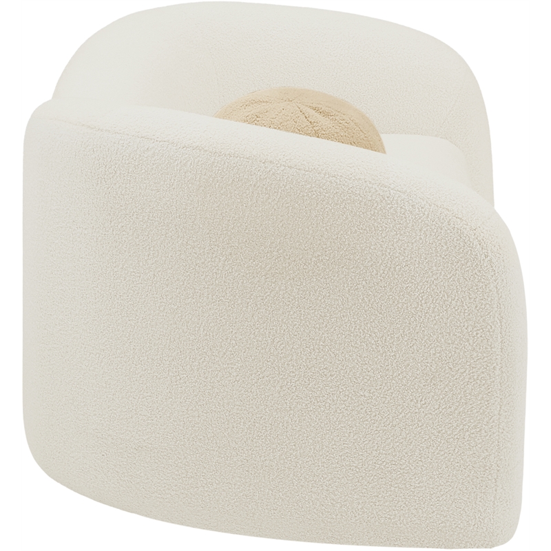 Meridian Furniture Kali Cream Faux Shearling Teddy Fabric Loveseat