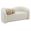 Meridian Furniture Kali Cream Faux Shearling Teddy Fabric Loveseat