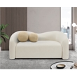 Meridian Furniture Kali Cream Faux Shearling Teddy Fabric Loveseat