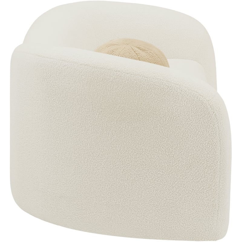 Meridian Furniture Kali Cream Faux Shearling Teddy Fabric Loveseat