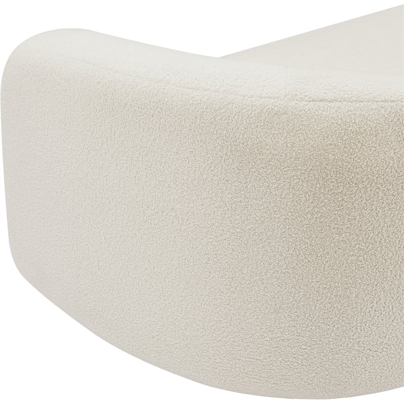 Meridian Furniture Kali Cream Faux Shearling Teddy Fabric Loveseat