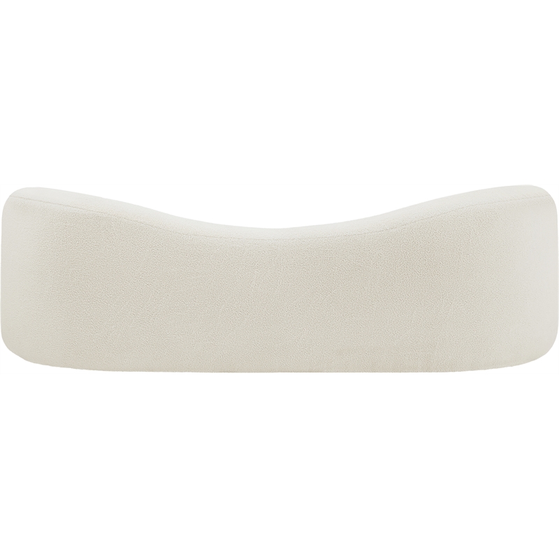 Meridian Furniture Kali Cream Faux Shearling Teddy Fabric Sofa