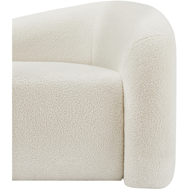 Meridian Furniture Kali Cream Faux Shearling Teddy Fabric Sofa