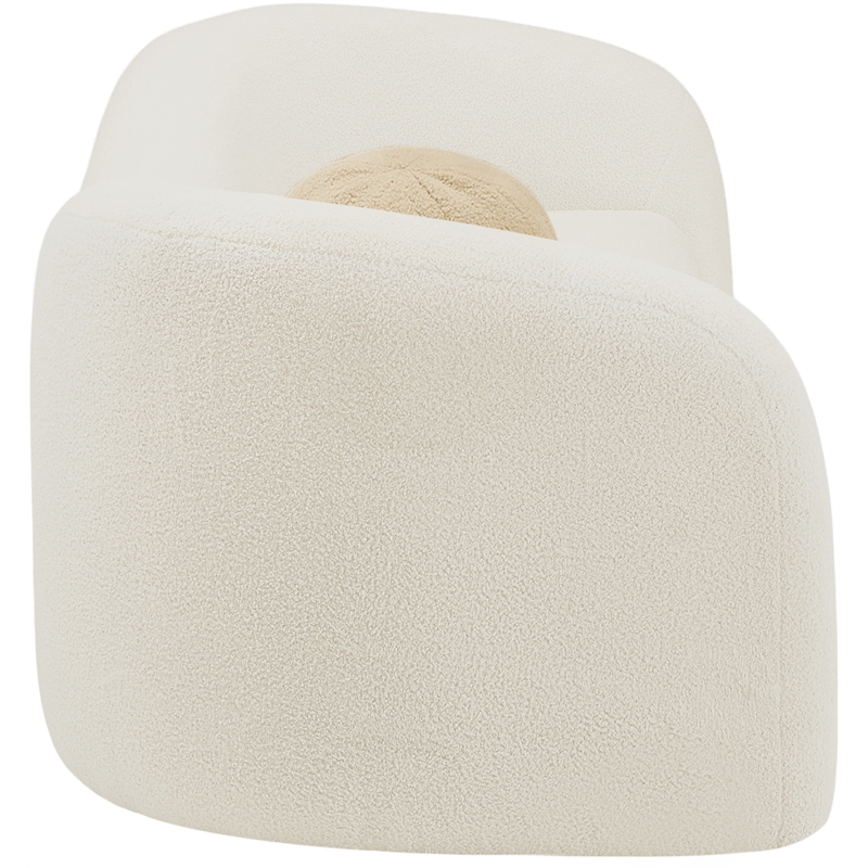 Meridian Furniture Kali Cream Faux Shearling Teddy Fabric Sofa