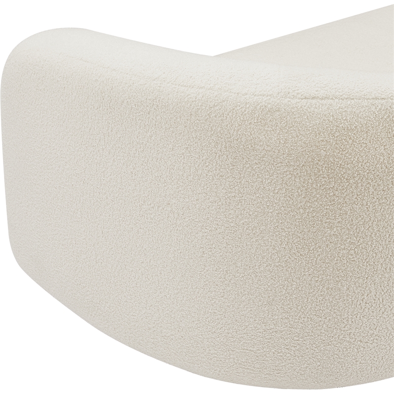 Meridian Furniture Kali Cream Faux Shearling Teddy Fabric Sofa