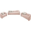 Meridian Furniture Kali Pink Faux Shearling Teddy Fabric Chair