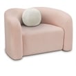 Meridian Furniture Kali Pink Faux Shearling Teddy Fabric Chair